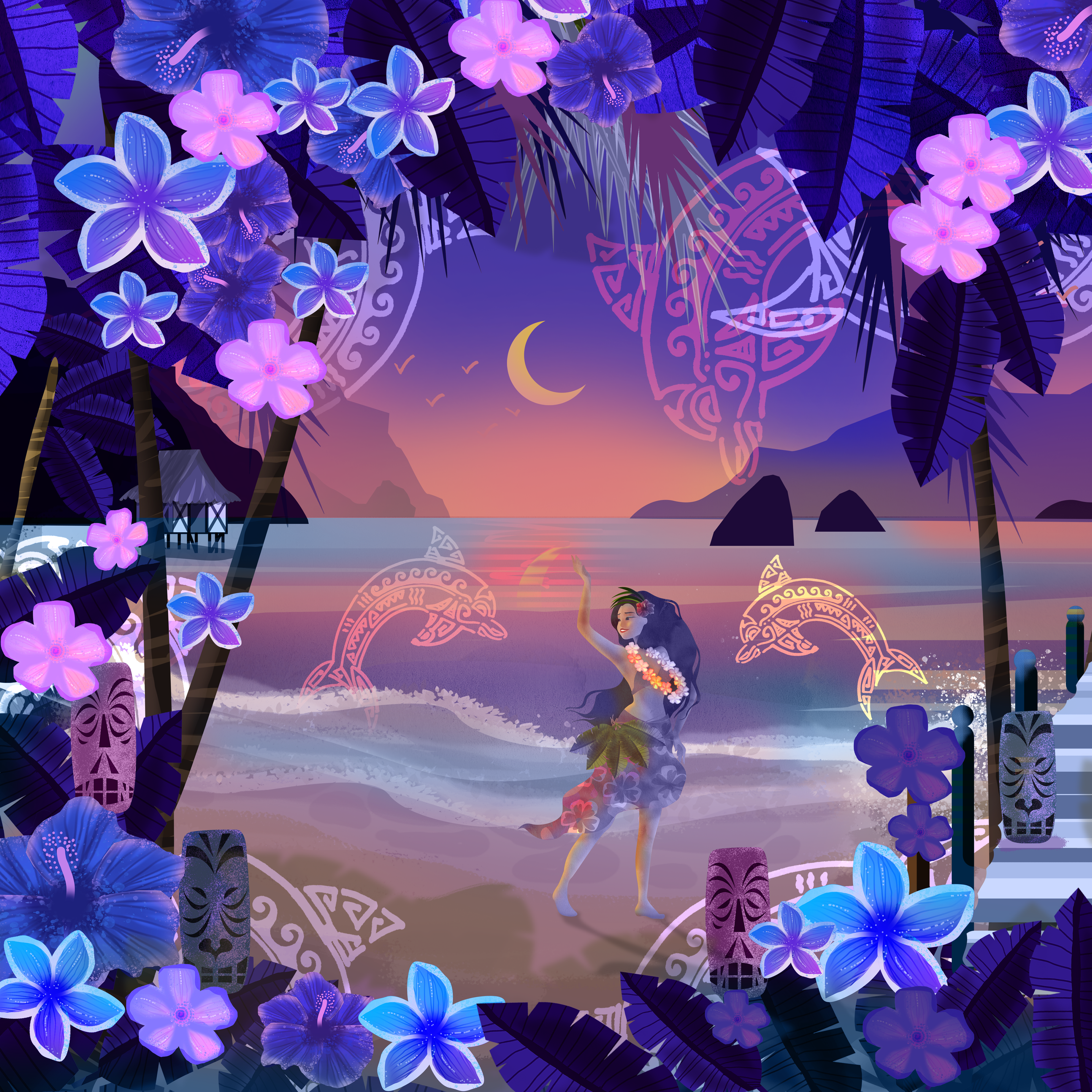 <small>Tiki Nuit</small> motif créé par Anna Ziliz