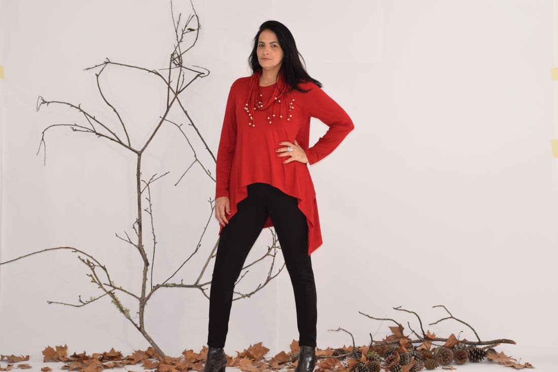 Tunique Leticia avec collier - L à 6TL/Tunique asymétrique