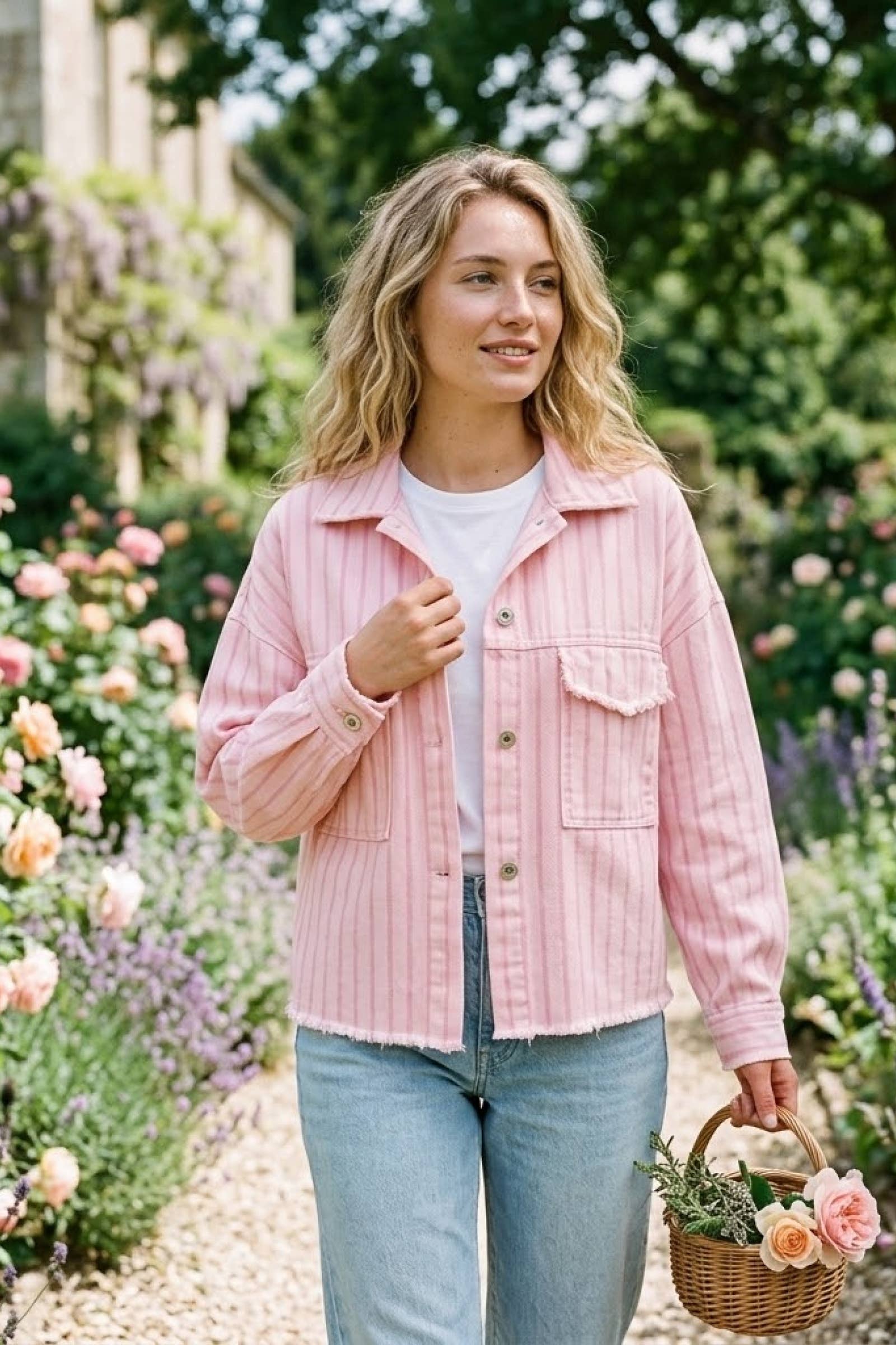Veste rayée en coton RITA POUDRE&ROSE