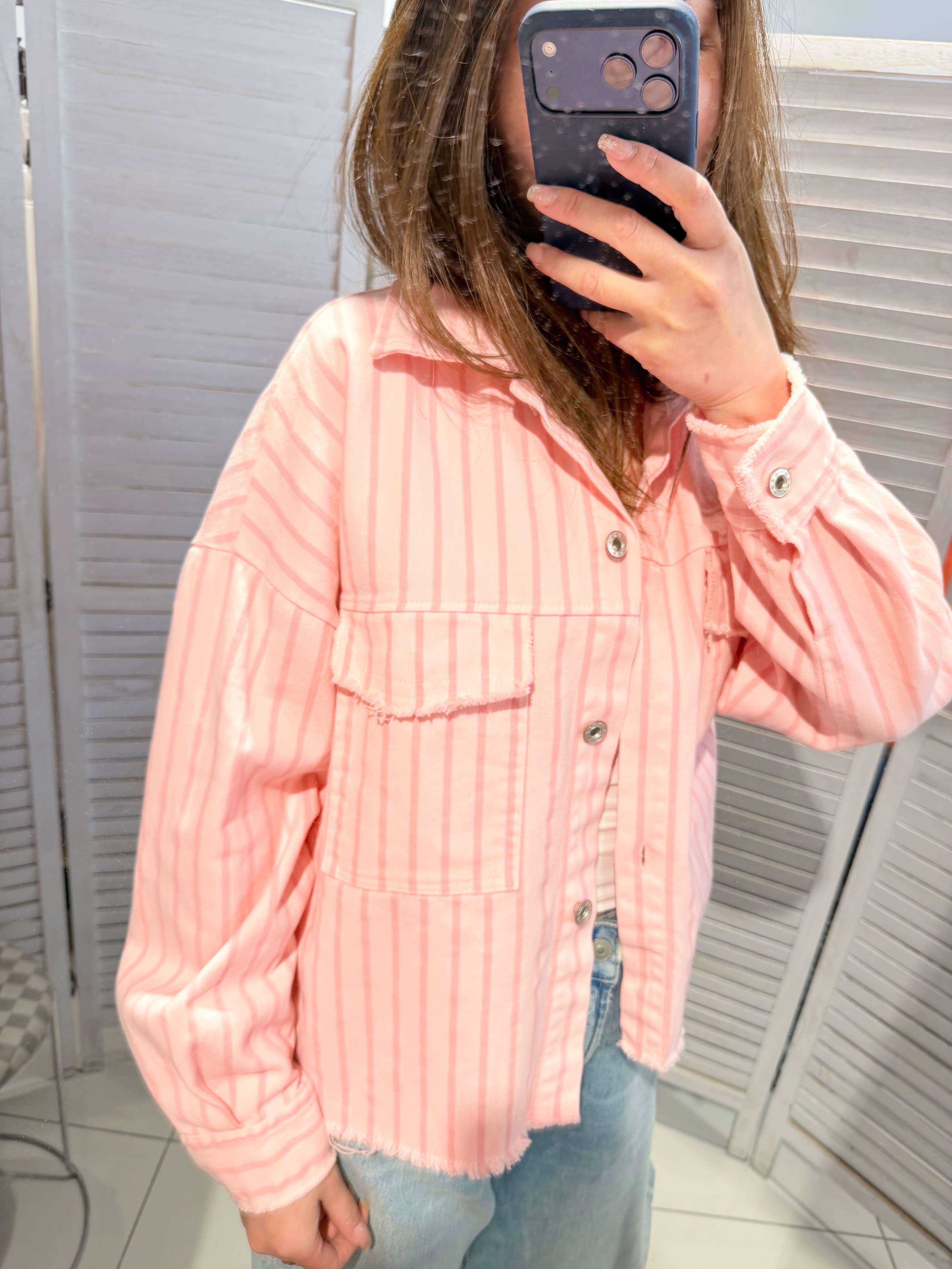 Veste rayée en coton RITA POUDRE&ROSE
