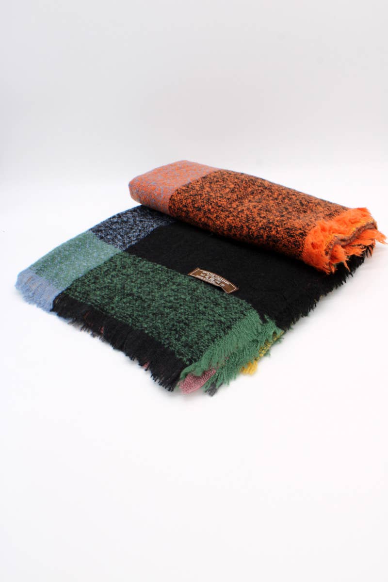 Grande étole carrée Damier couleurs