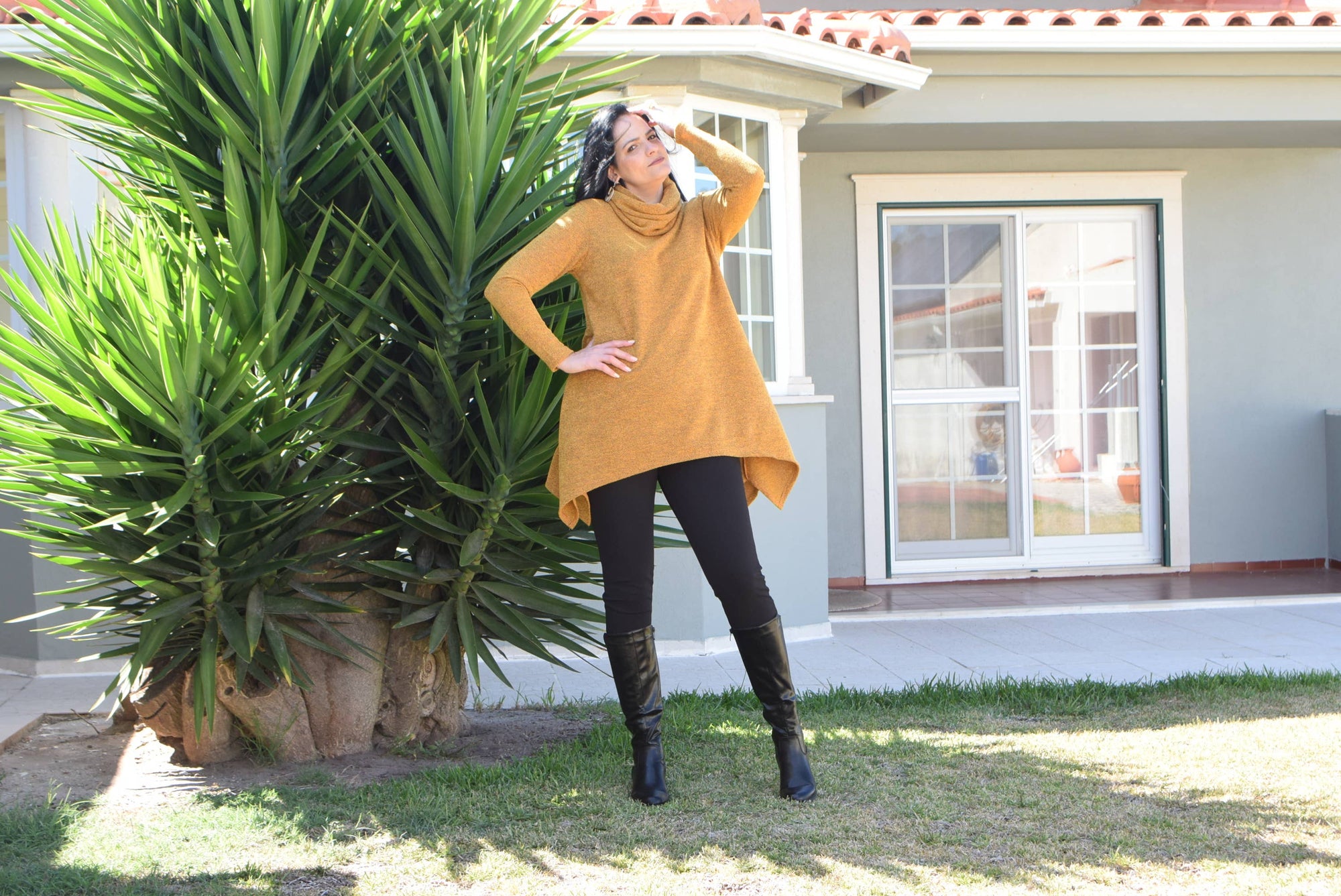 Tunique grande taille en tissu tricoté chaud Olivia/L à 6XL