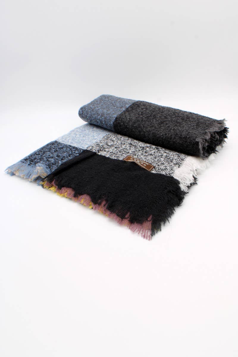 Grande étole carrée Damier couleurs