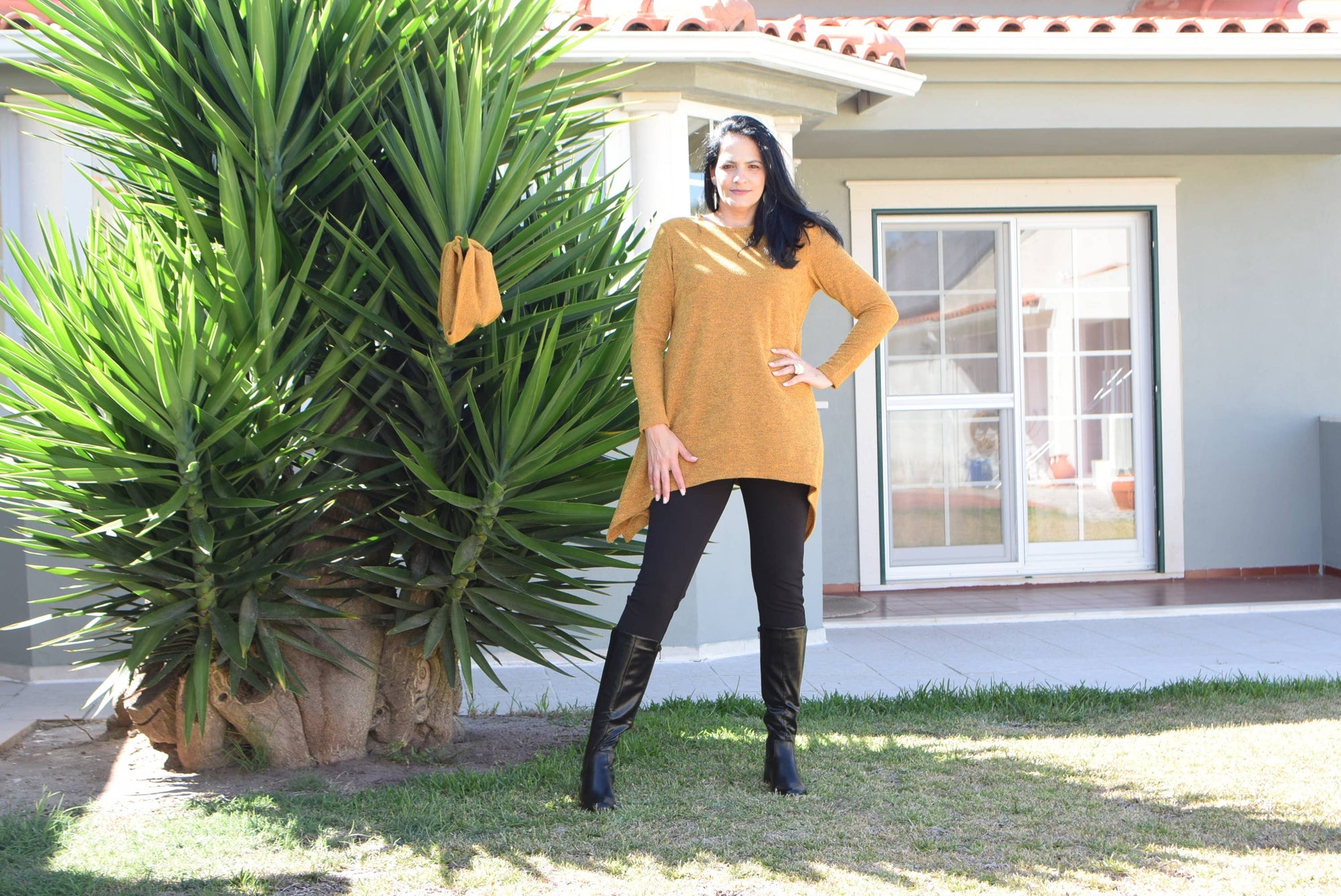 Tunique grande taille en tissu tricoté chaud Olivia/L à 6XL