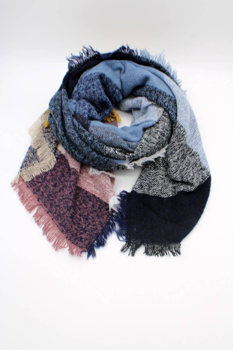 Grande étole carrée Damier couleurs