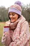 Écharpe en tricot surdimensionnée Florence Twist - Lilas | Accessoires