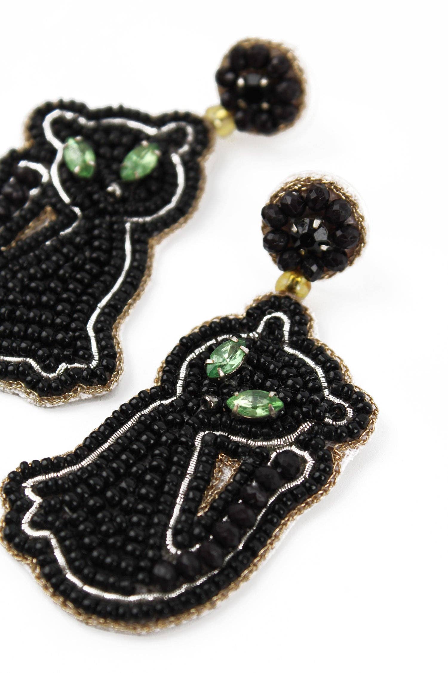 BOUCLES D'OREILLES CHAT NOIR