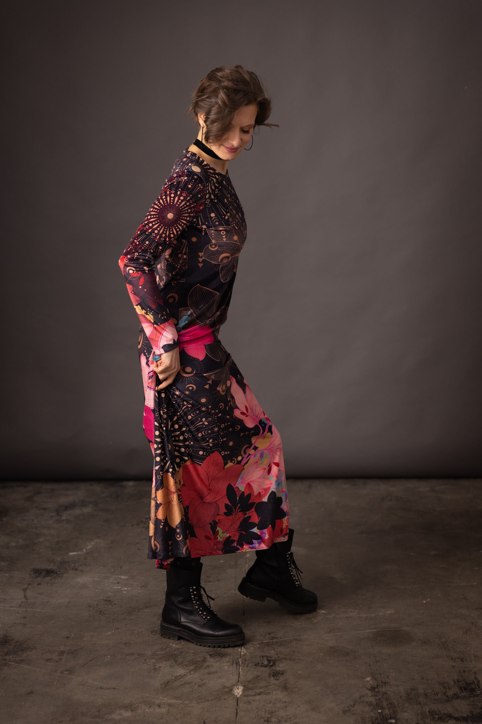 THEODORA Mandala Amber PROTO velvet dress 