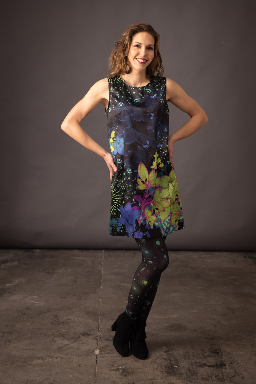 TABATA Mandala Emerald Pinafore Dress 