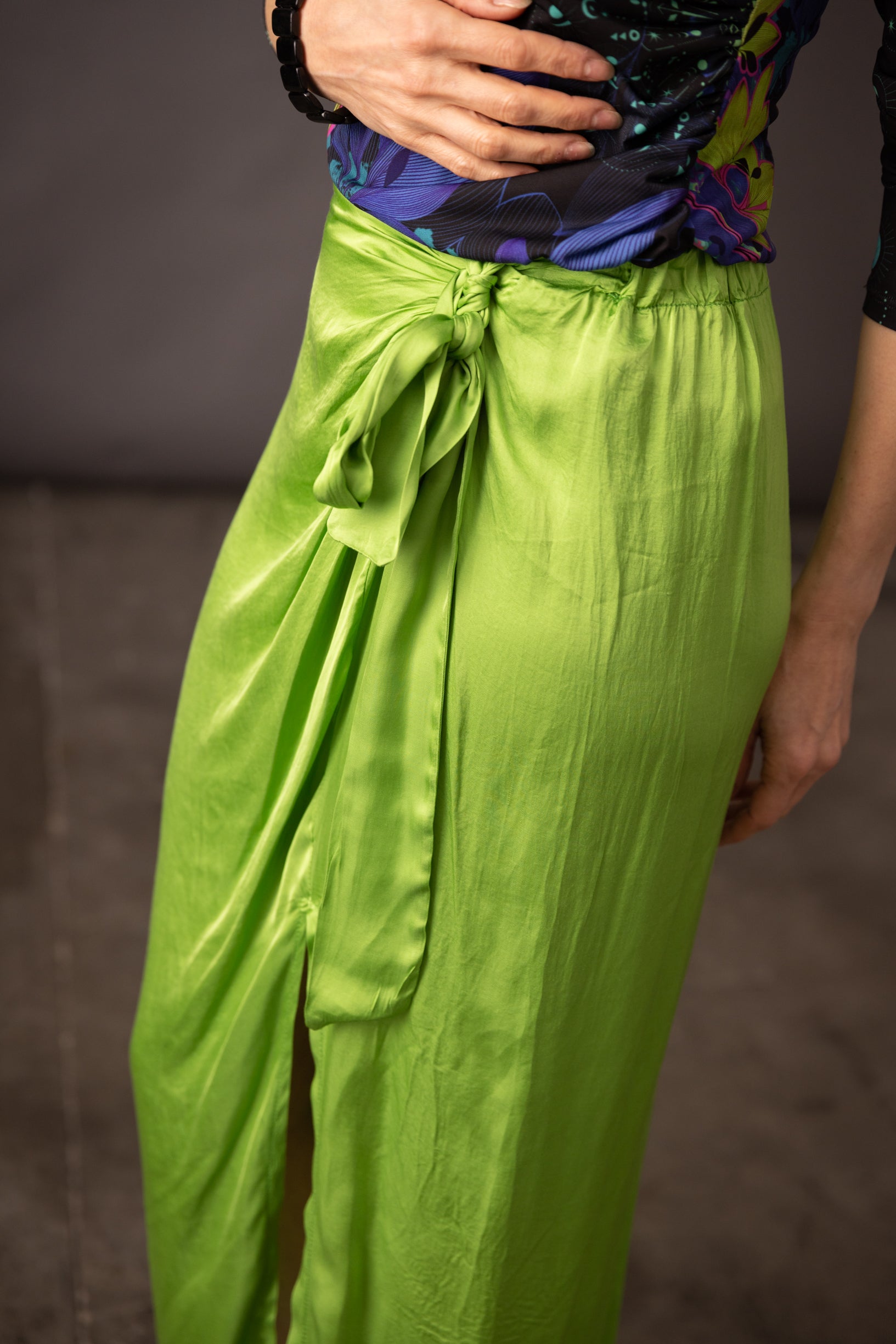 Jupe satin ROMANE VERT