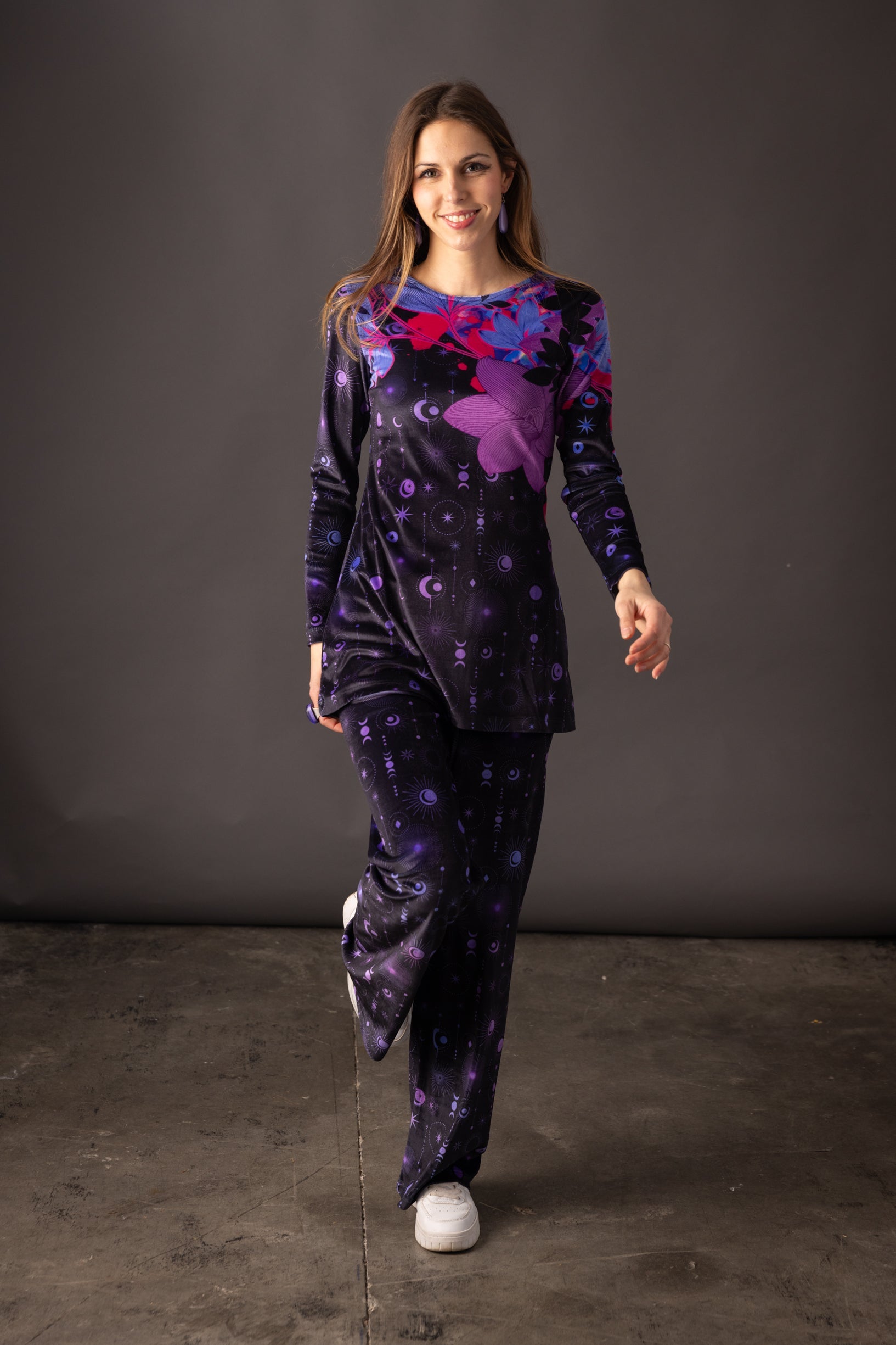 Tunique velours TEANI Luna Indigo