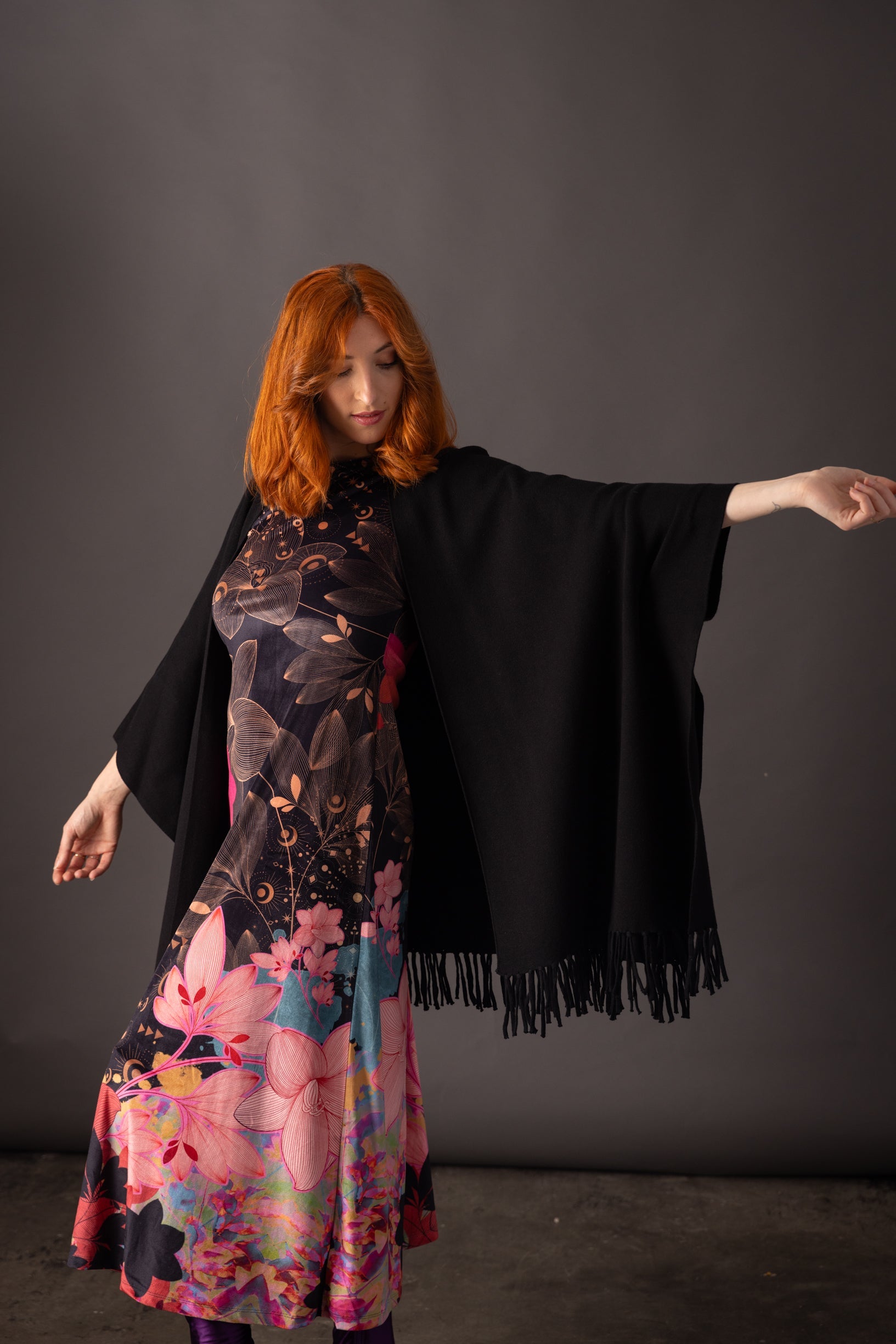 Robe velours THEODORA Mandala Ambre