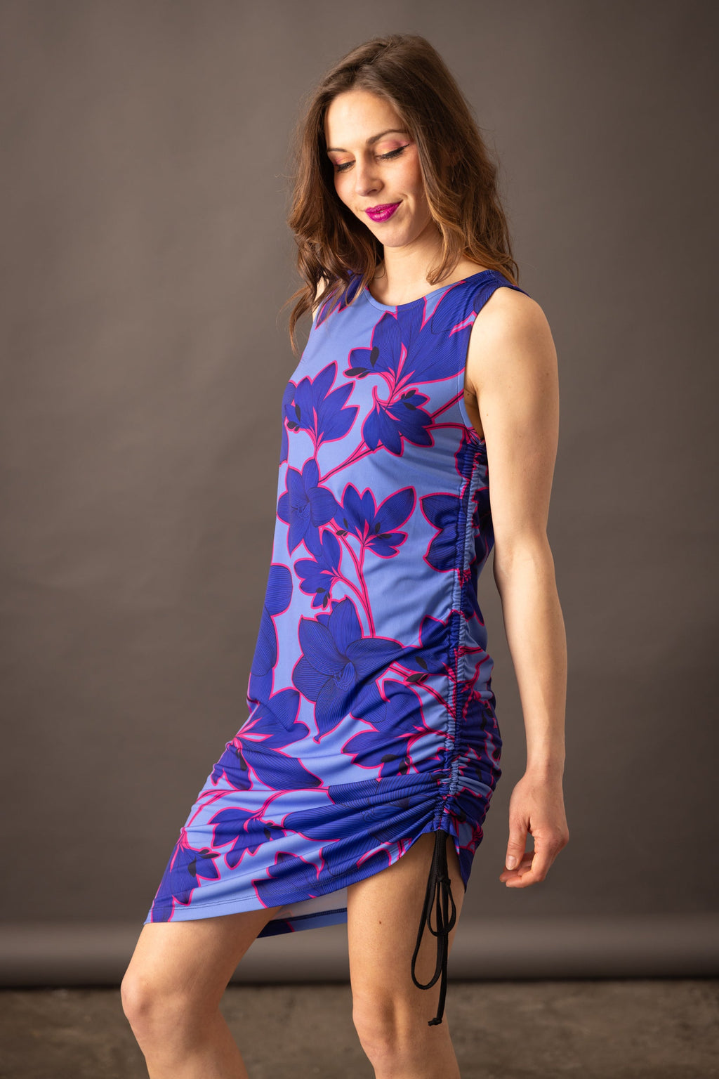 Robe fronce SOLIFLORE Freesia Indigo