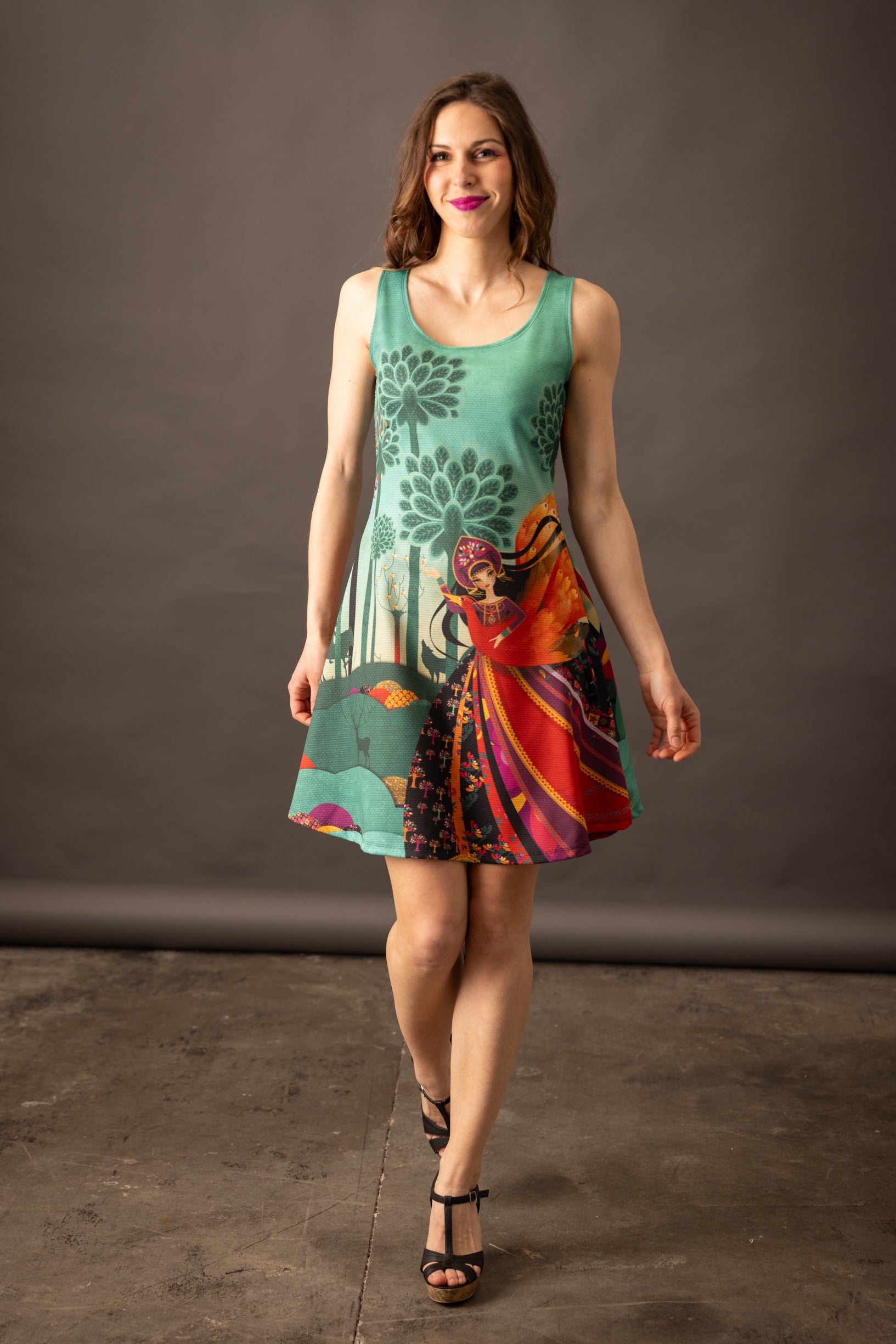 VIDYA FIREBIRD skater dress