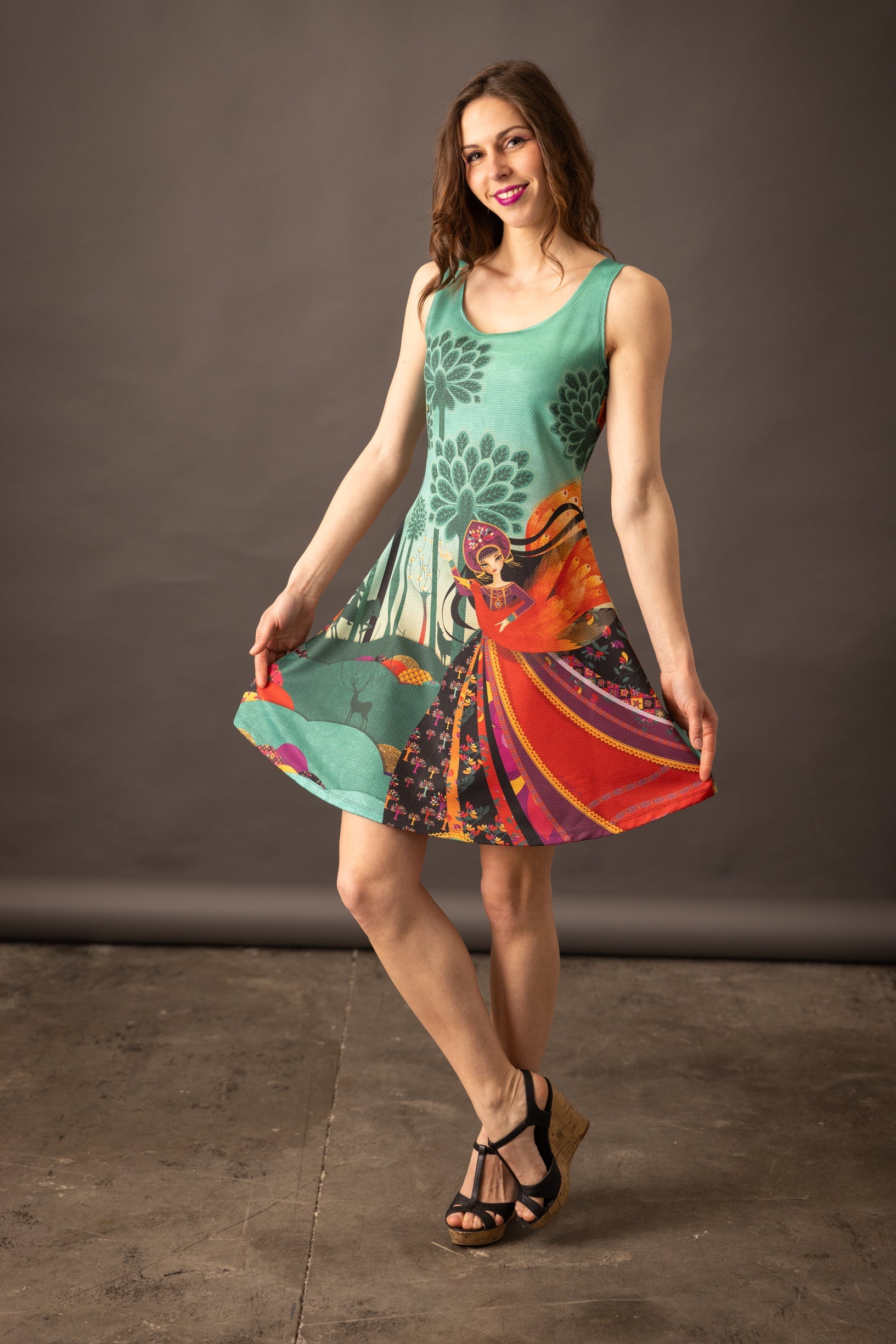 VIDYA FIREBIRD skater dress