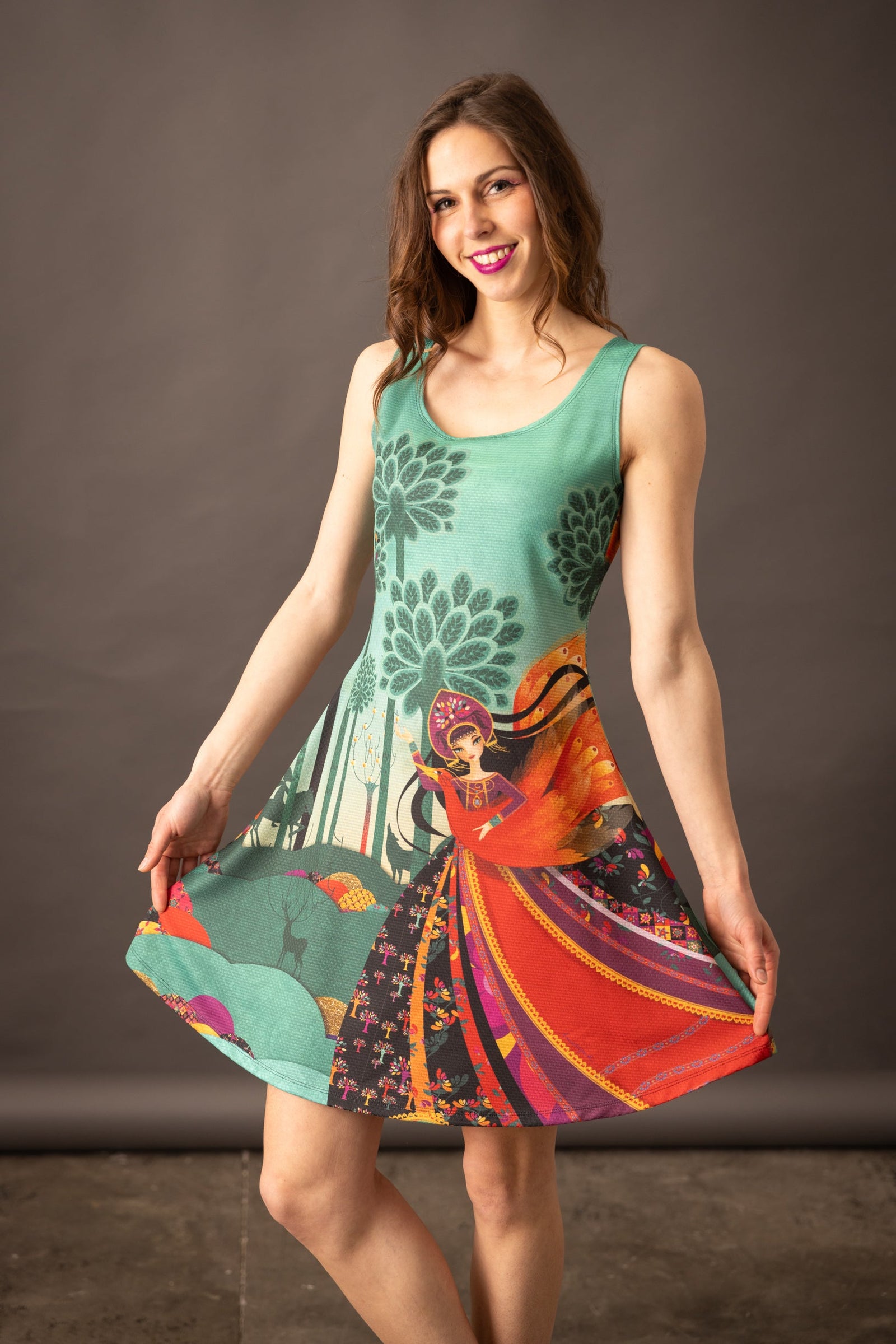 VIDYA FIREBIRD skater dress