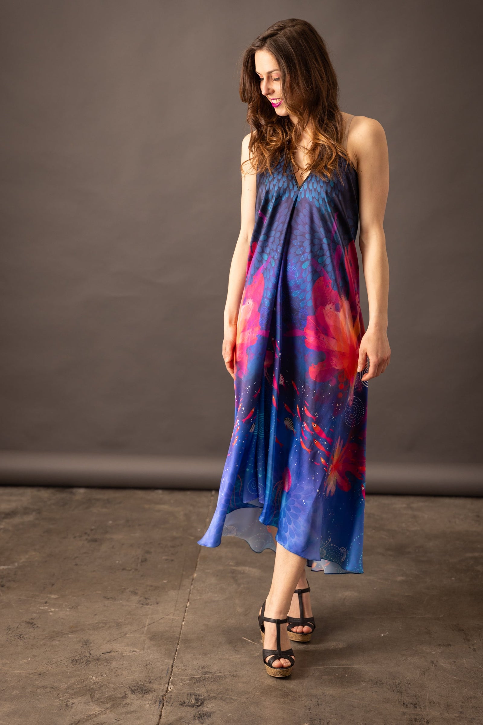 Robe soie Dos nu VALENTINE MER