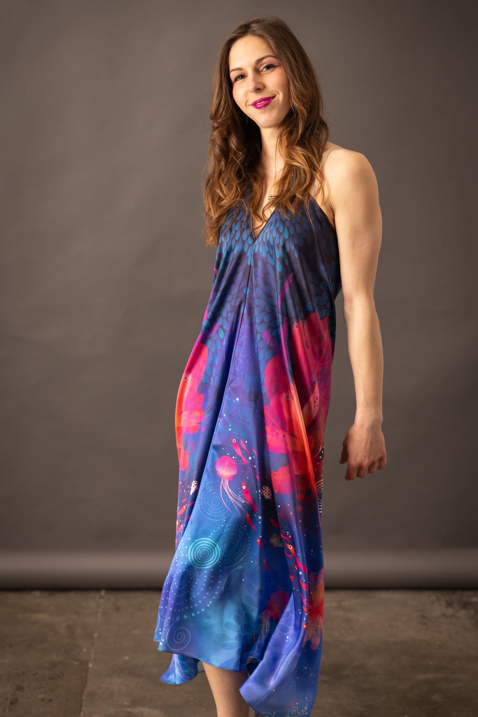 Robe soie Dos nu VALENTINE MER