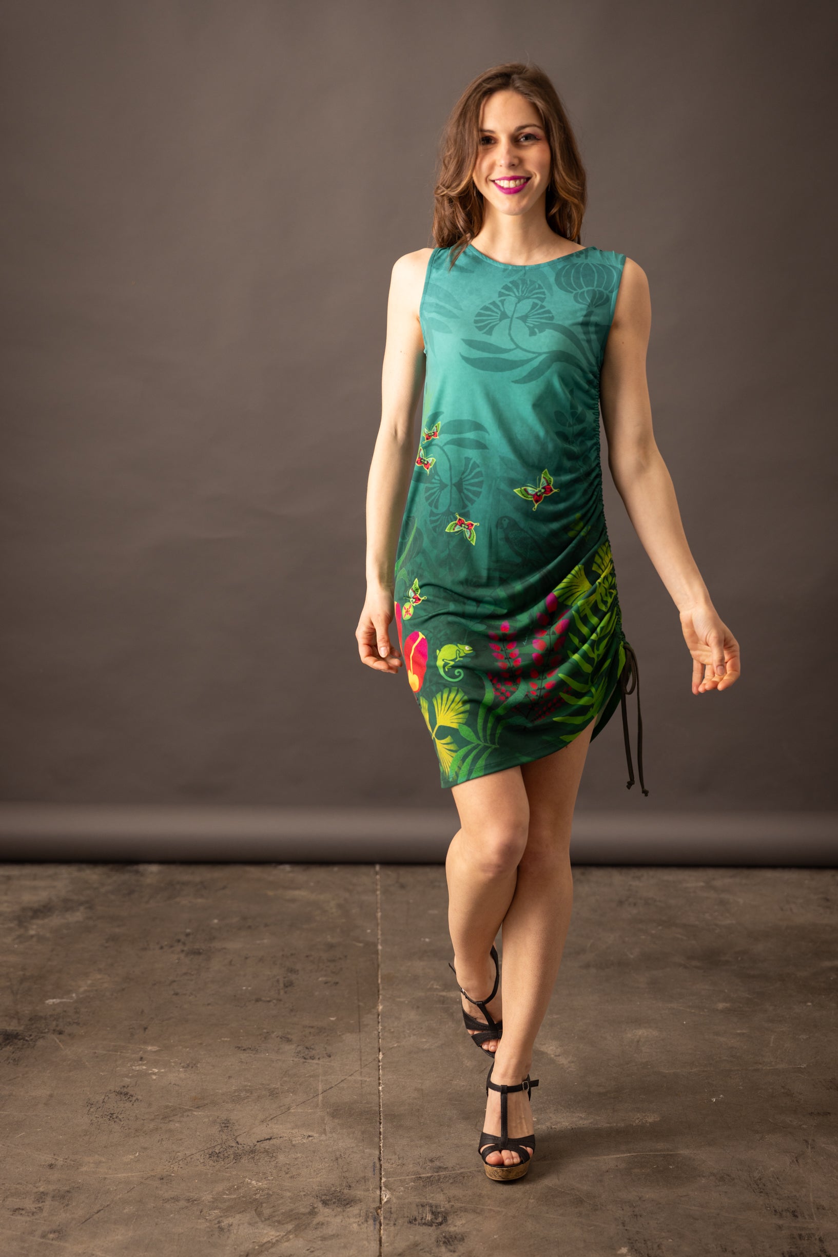 Robe fronce SOLIFLORE TROPIQUE