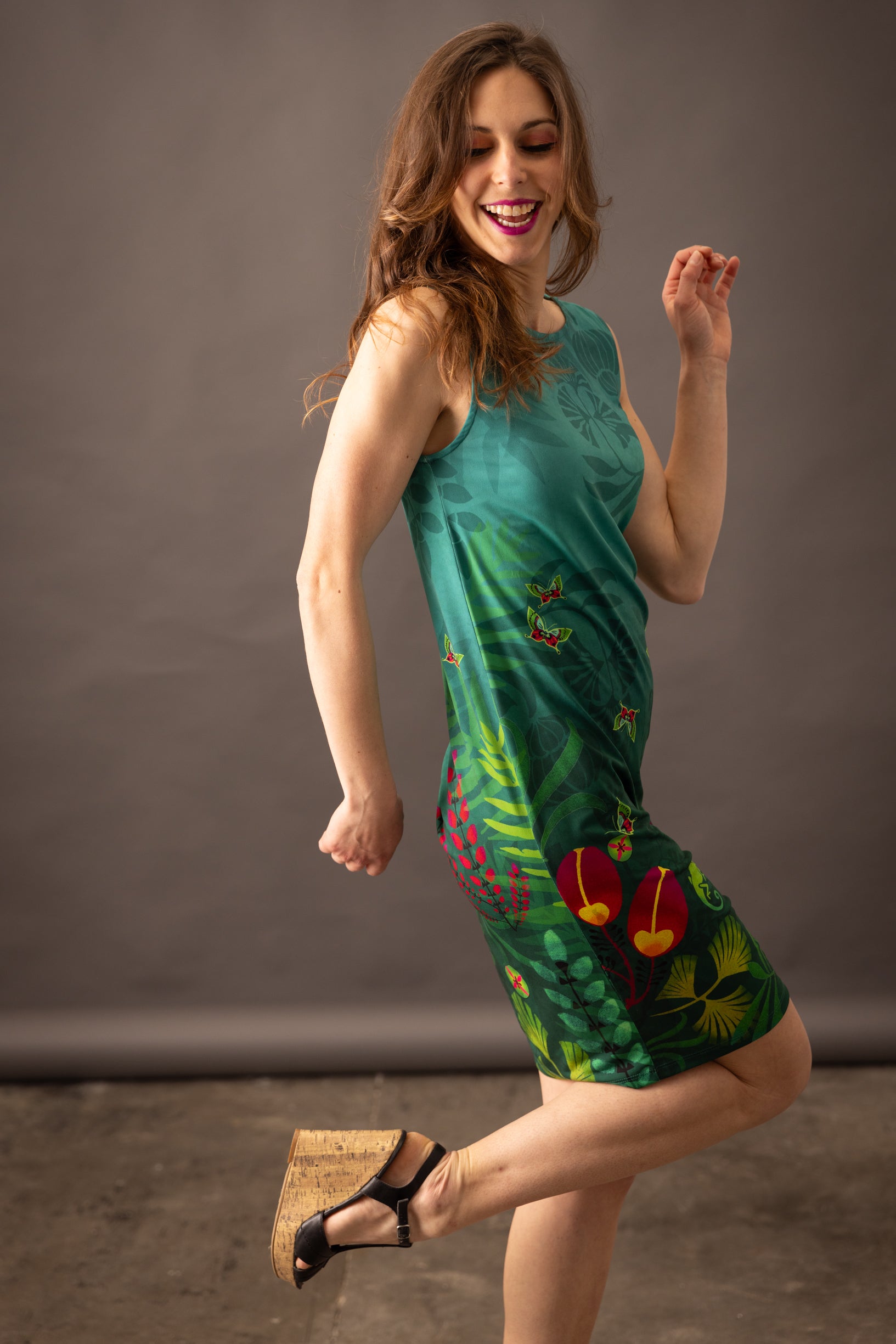 Robe fronce SOLIFLORE TROPIQUE