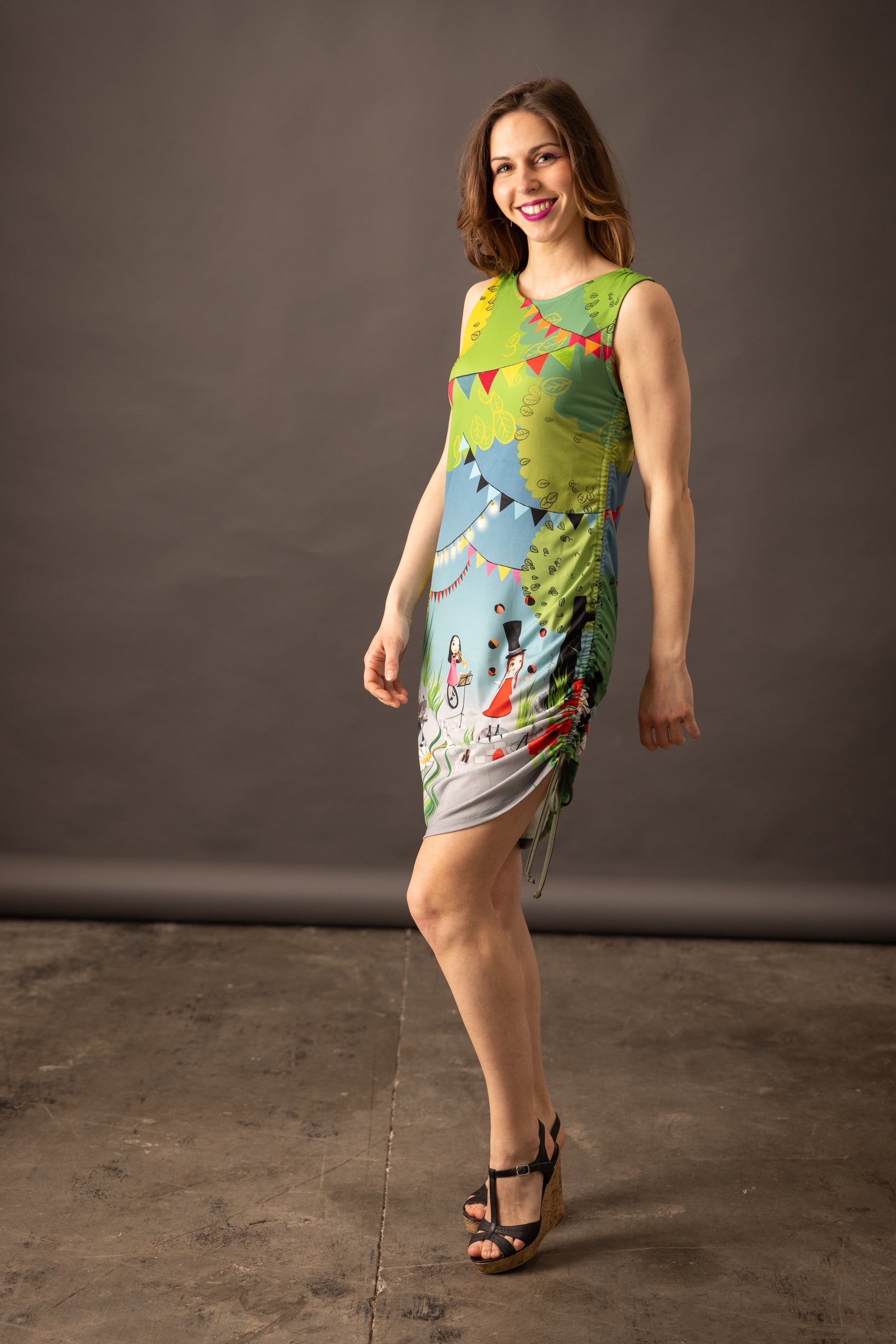 SOLIFLORE BOHEME gathered dress 