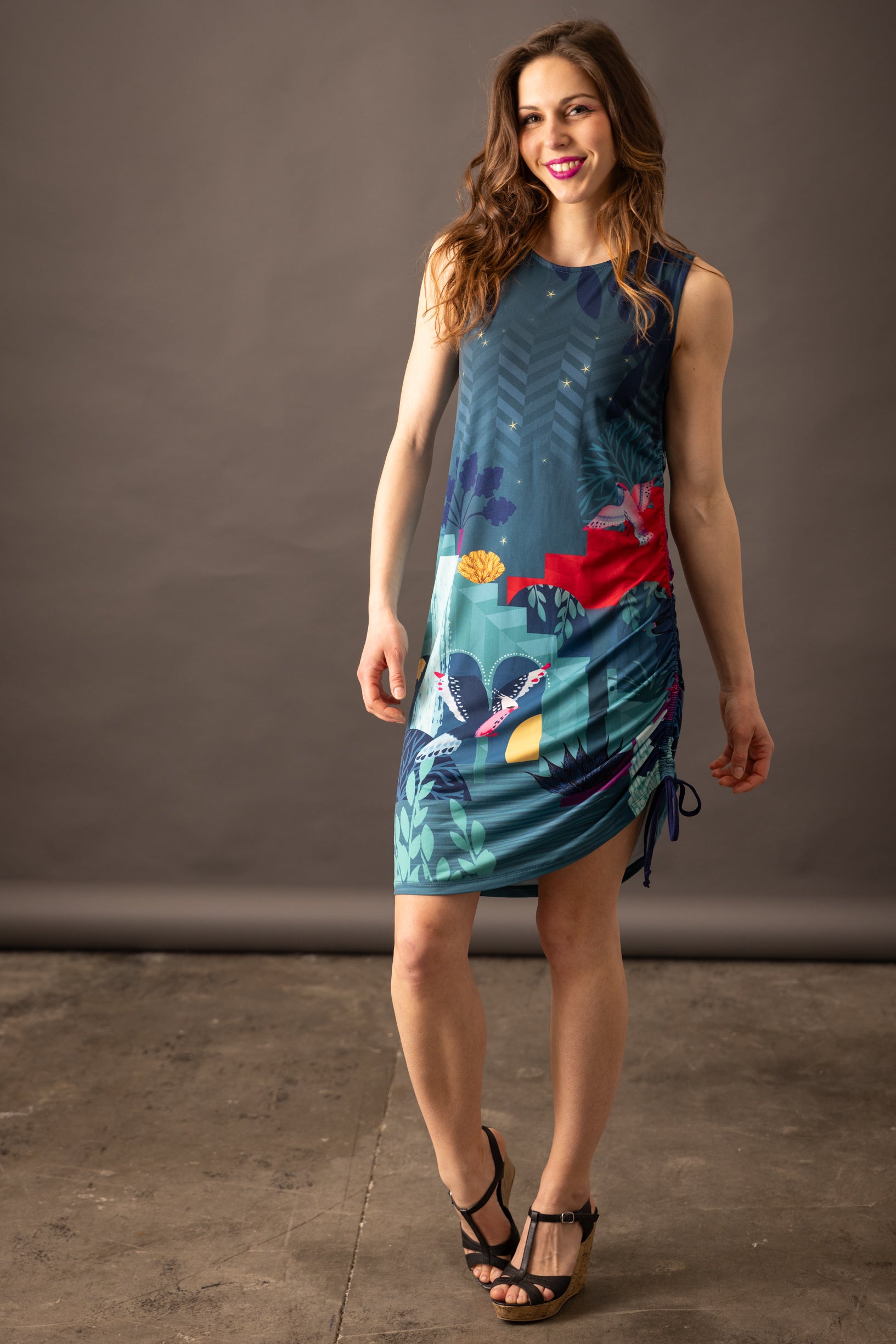 SOLIFLORE BABYLONE gathered dress 