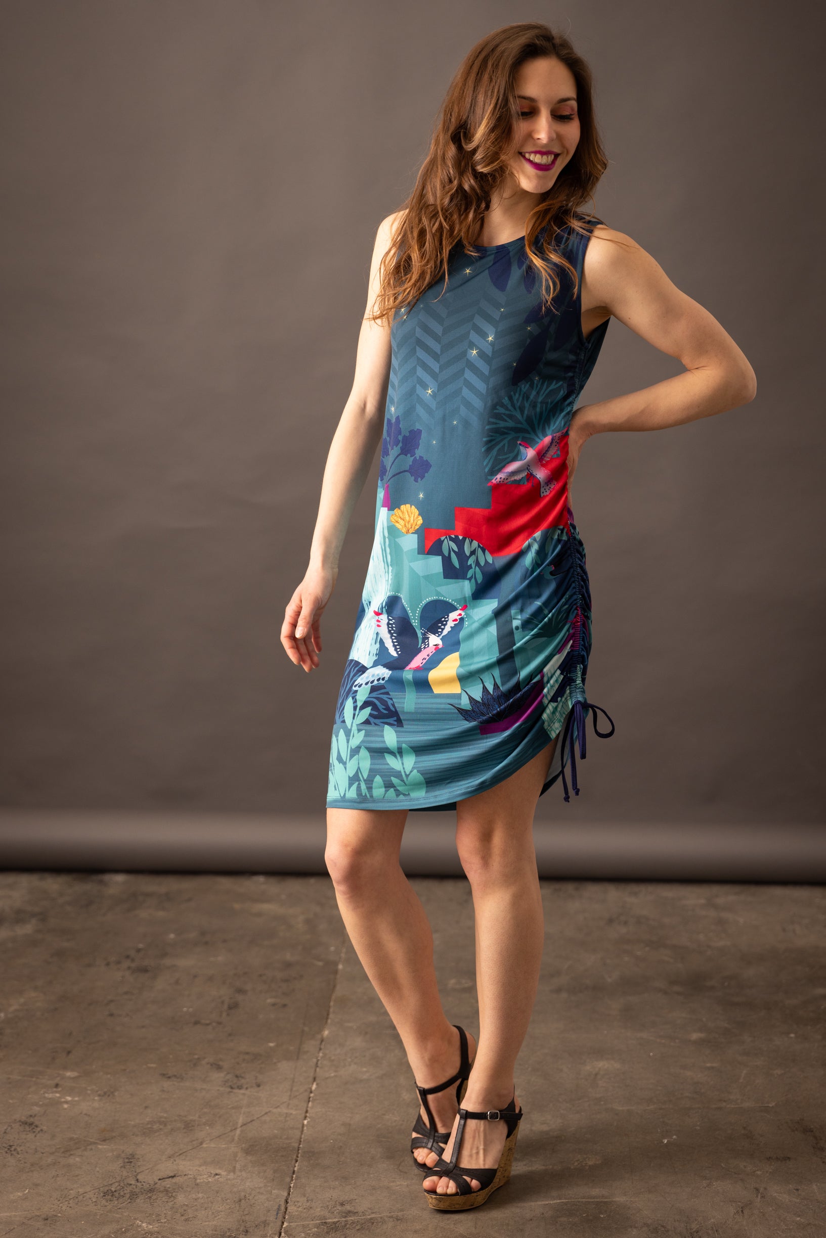 SOLIFLORE BABYLONE gathered dress 