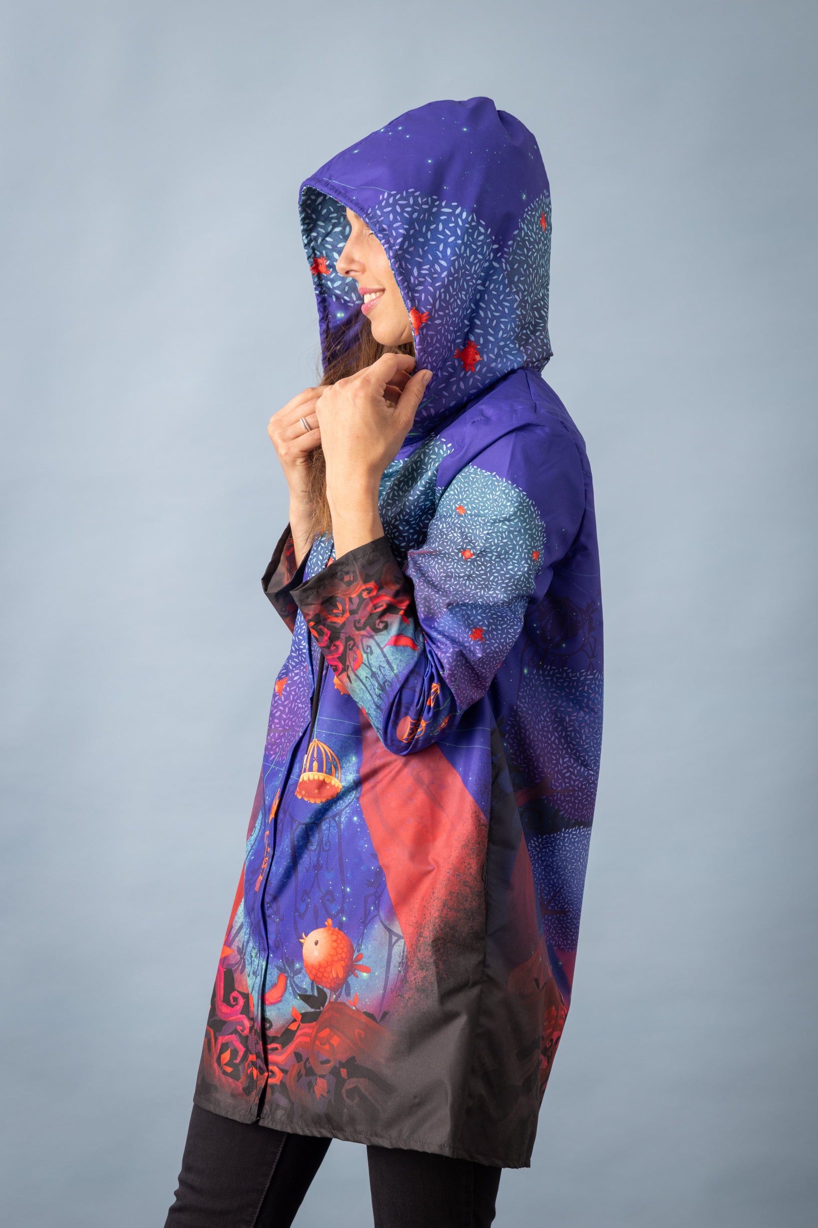 BIANCA BIRD CAGE printed parka 