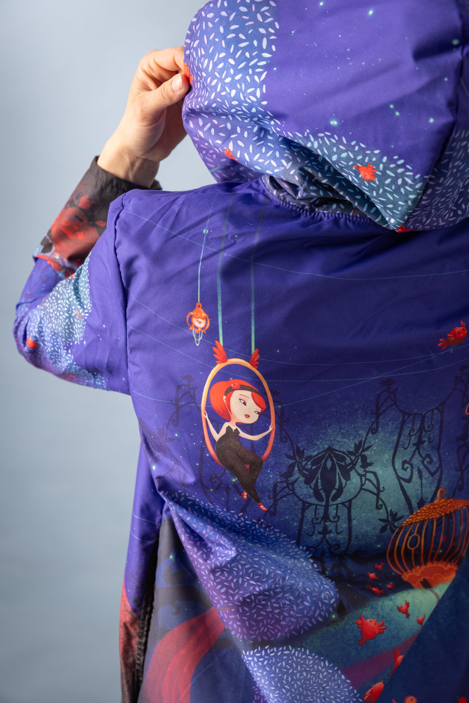 BIANCA BIRD CAGE printed parka 