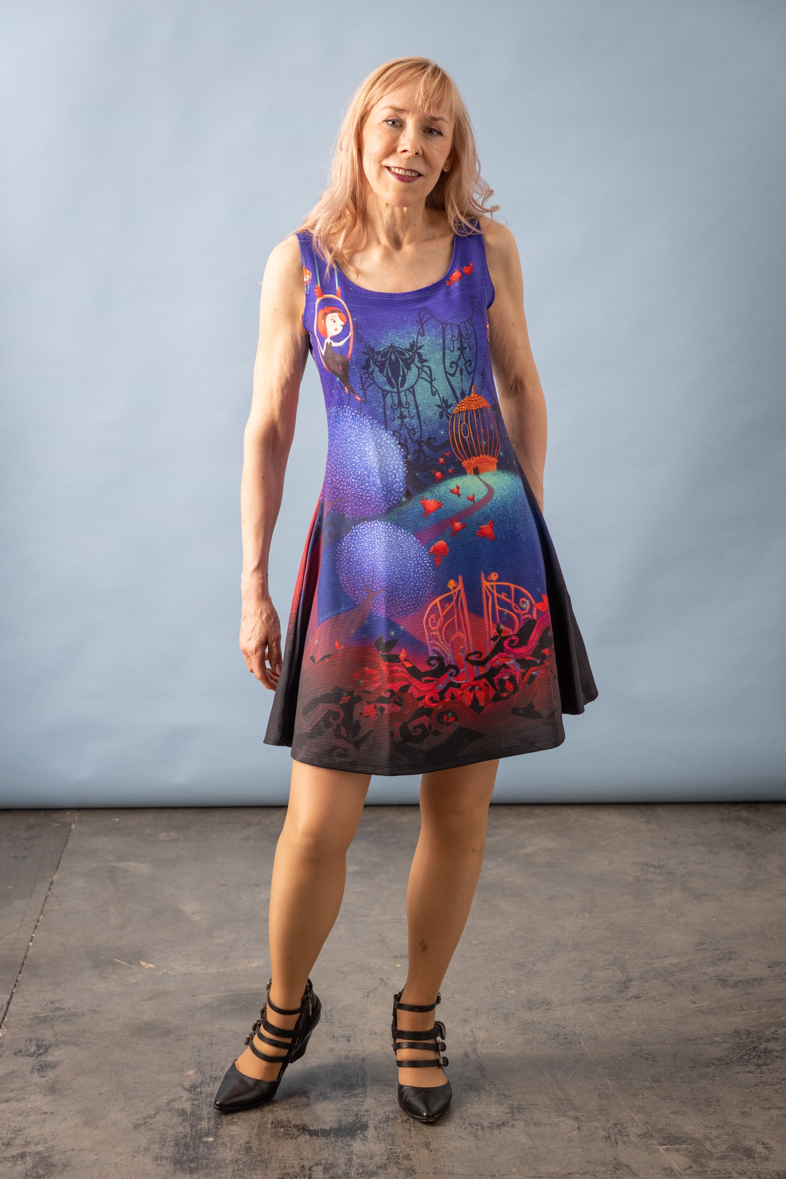 Robe patineuse VIDYA CAGE A OISEAUX