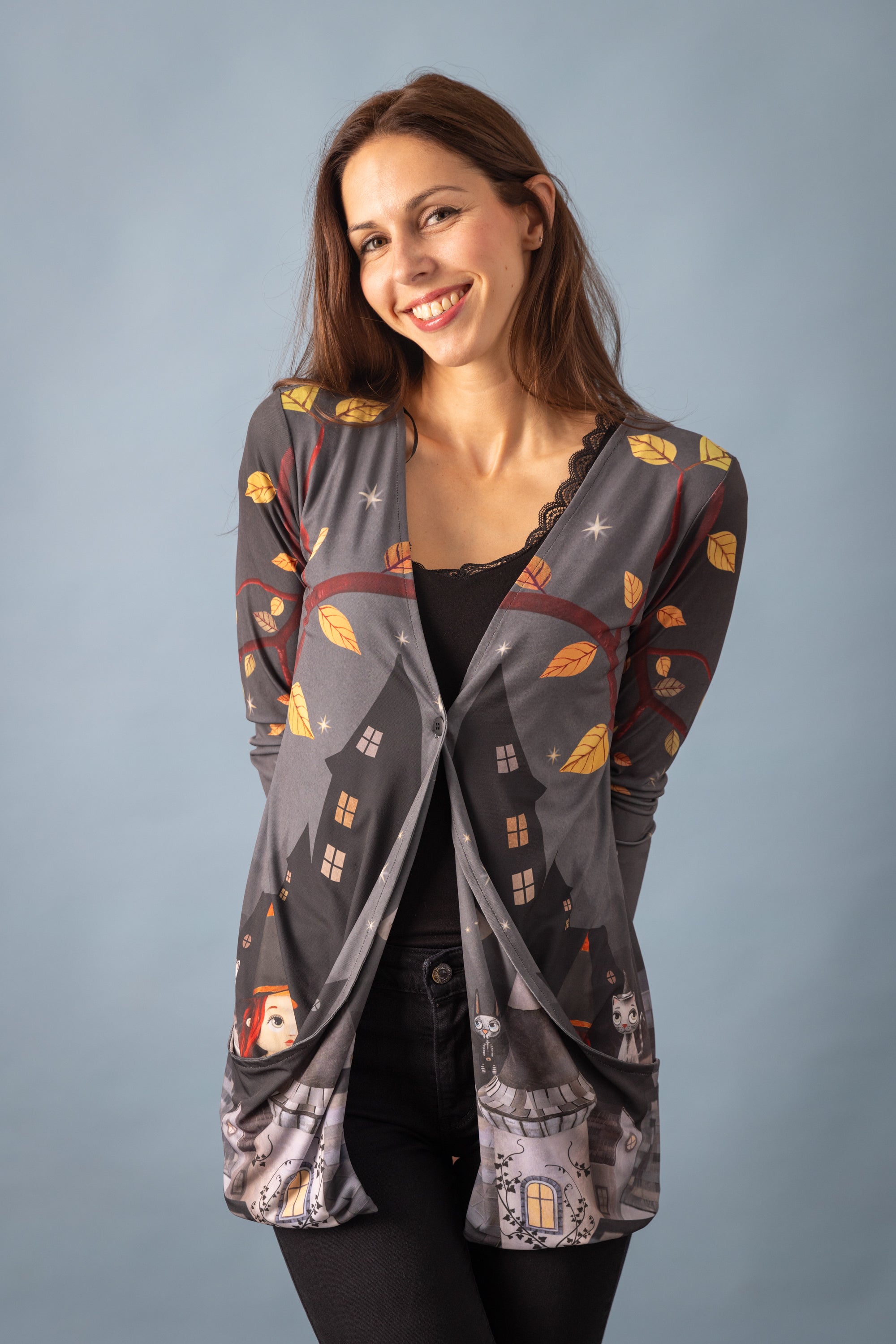 ALEXA MAGIK printed long cardigan 