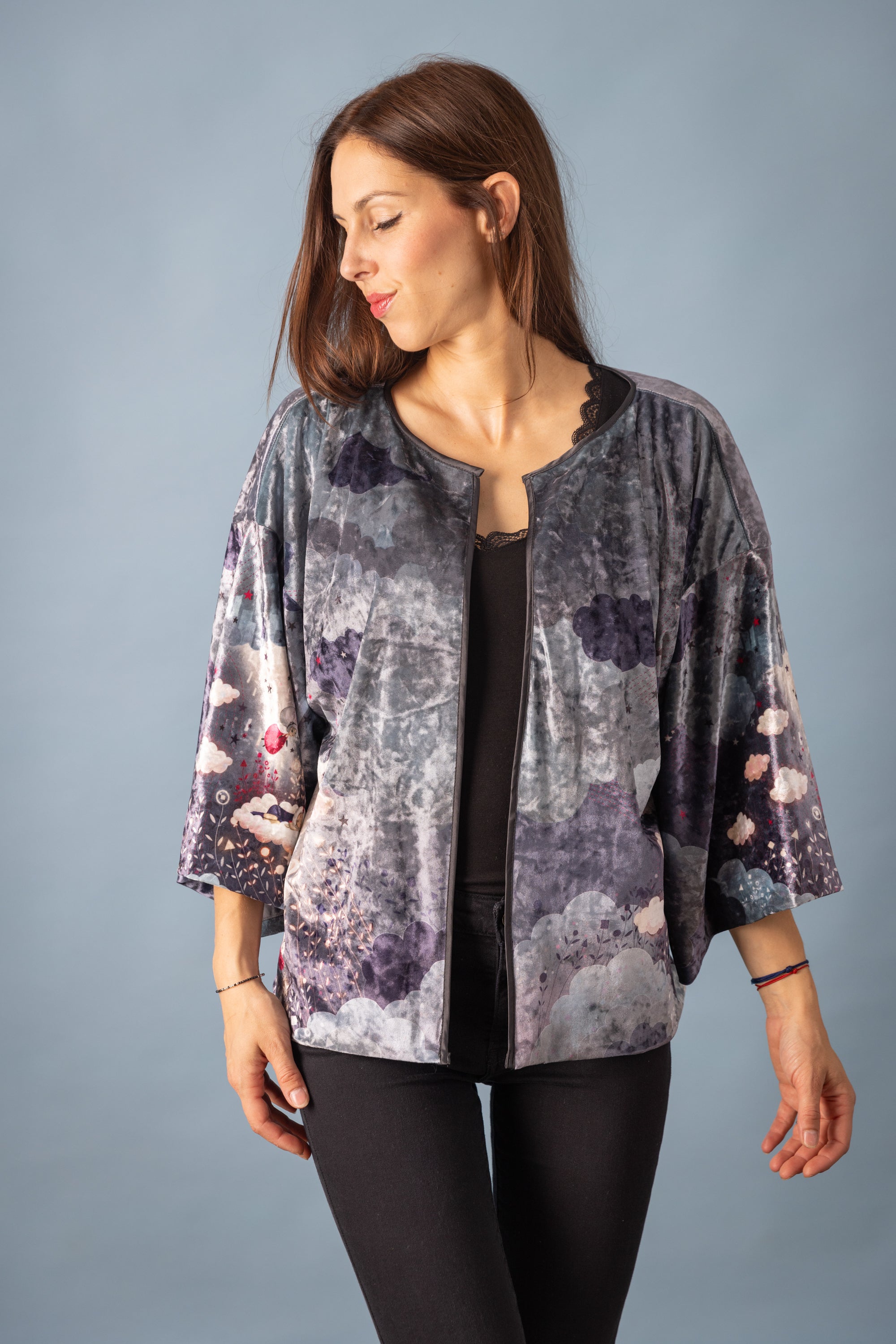 PRECOMMANDE Kimono imprimé velours KIMIKO TOSKA