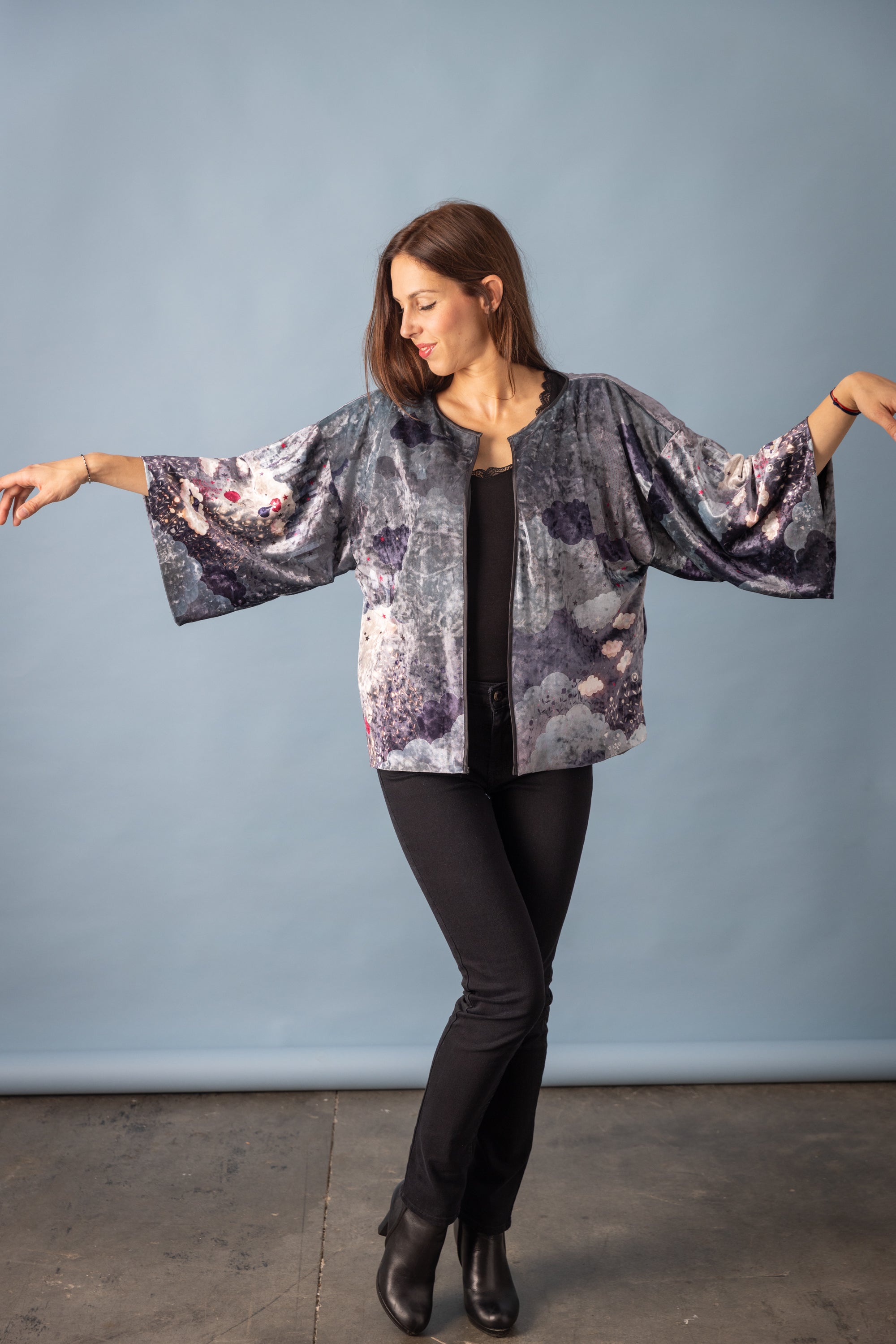 Kimono imprimé velours KIMIKO MIZAKI KIRO