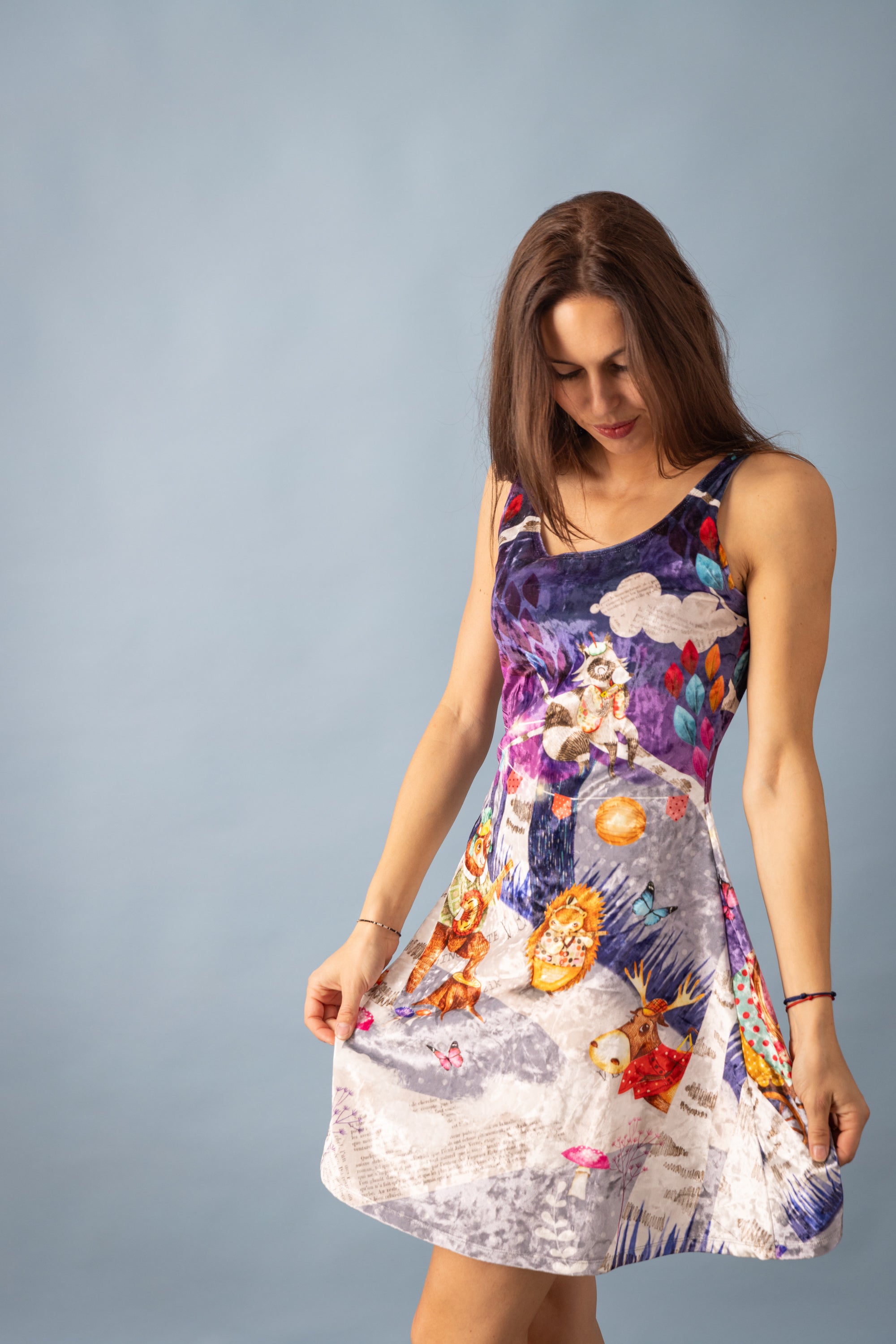 ANYA GUINGUETTE velvet skater dress