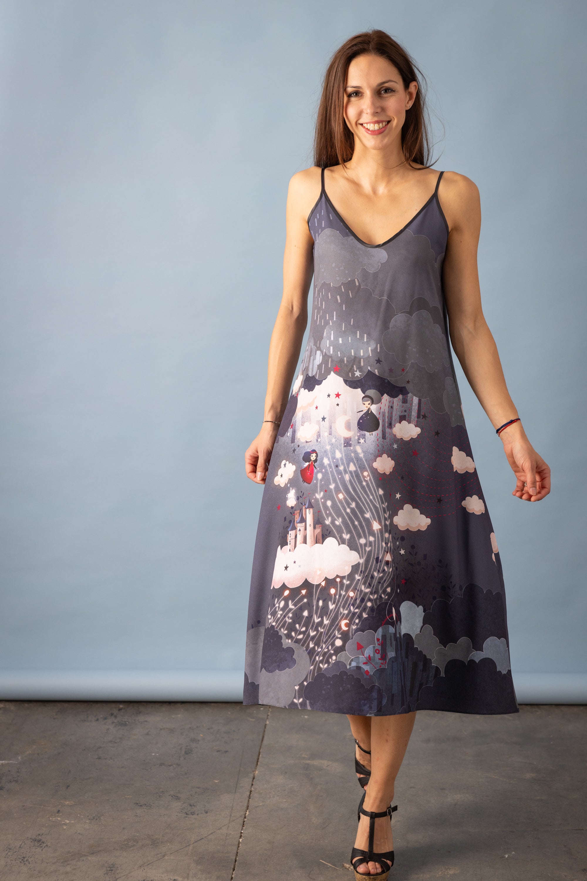 Robe bretelle imprimée BAGATELLE BELLE AU BOIS