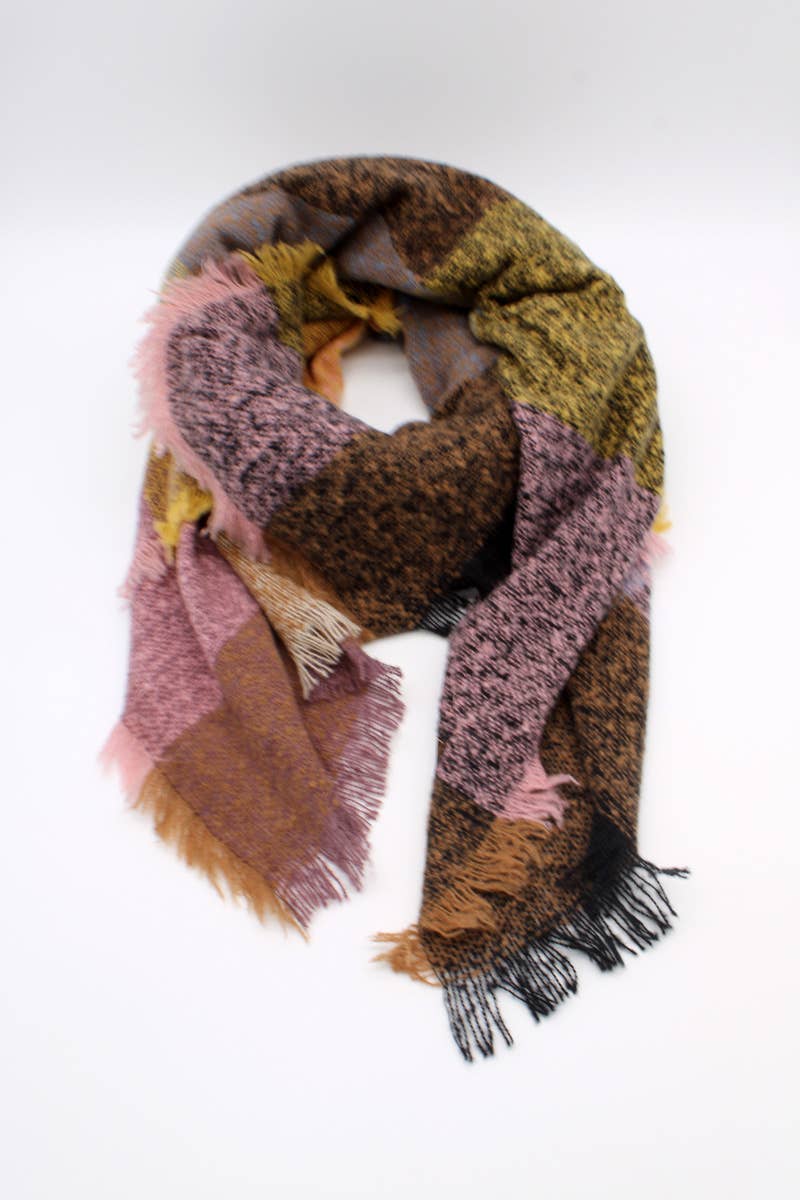 Grande étole carrée Damier couleurs