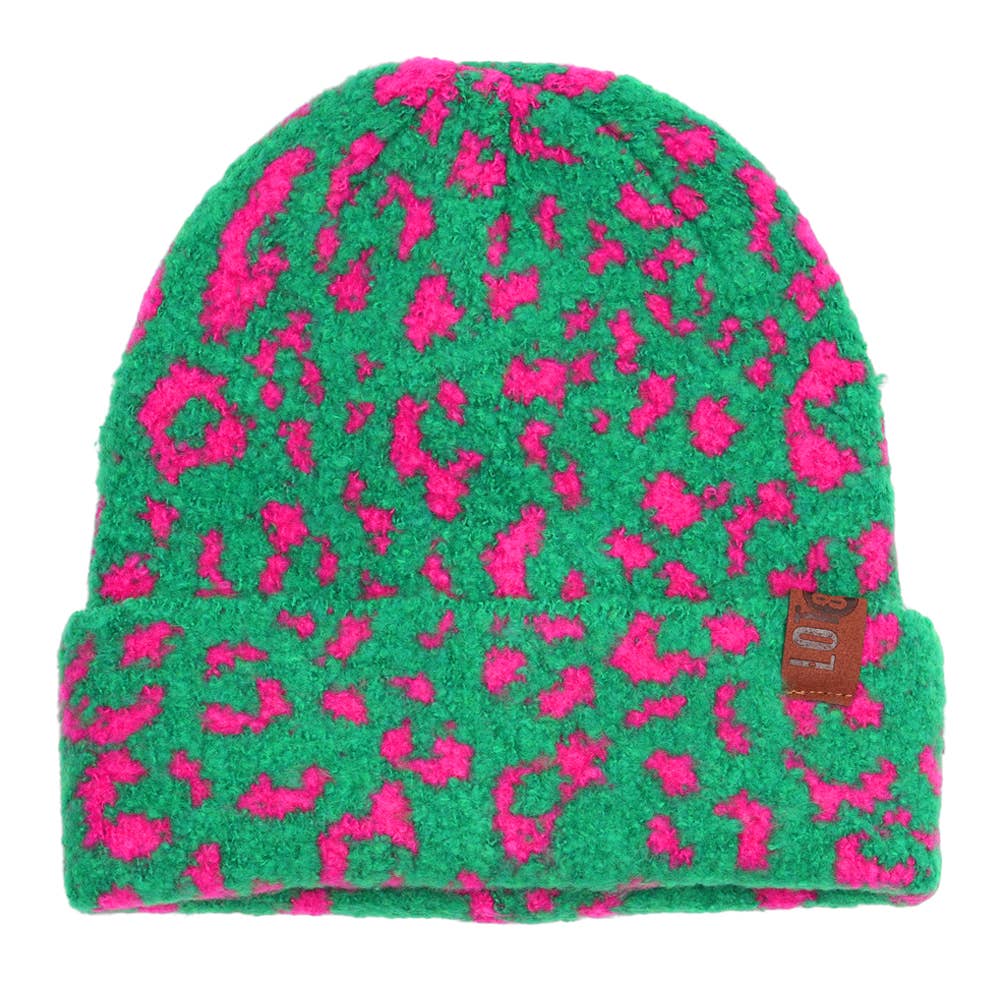 Beanie Suus Léopard Vert