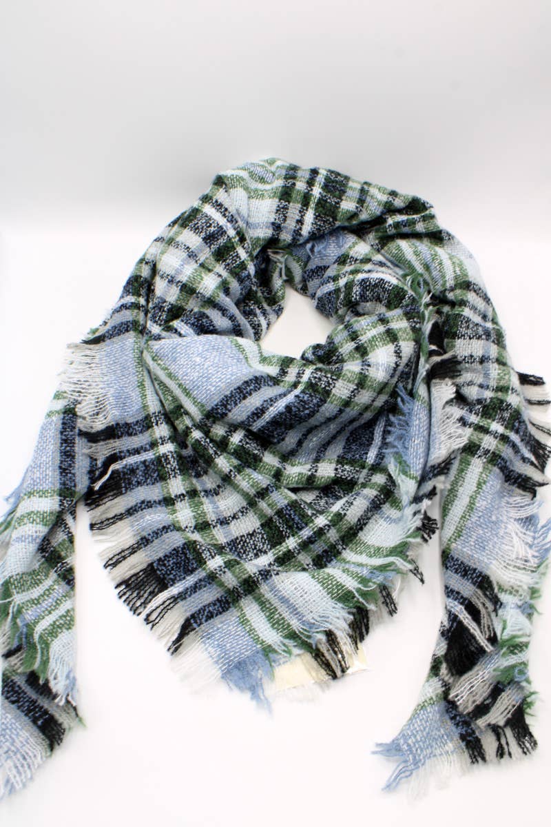 Grande étole carrée Écossais