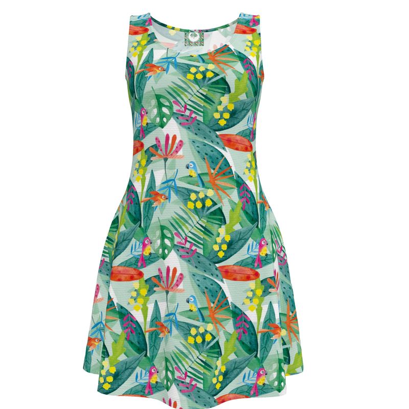 Précommande Robe patineuse ANYA PERROQUETS