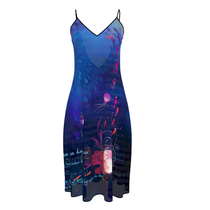Précommande Robe bretelle imprimée BAGATELLE MER
