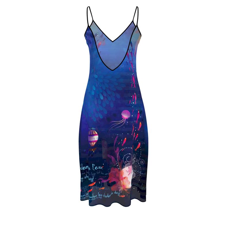 Précommande Robe bretelle imprimée BAGATELLE MER