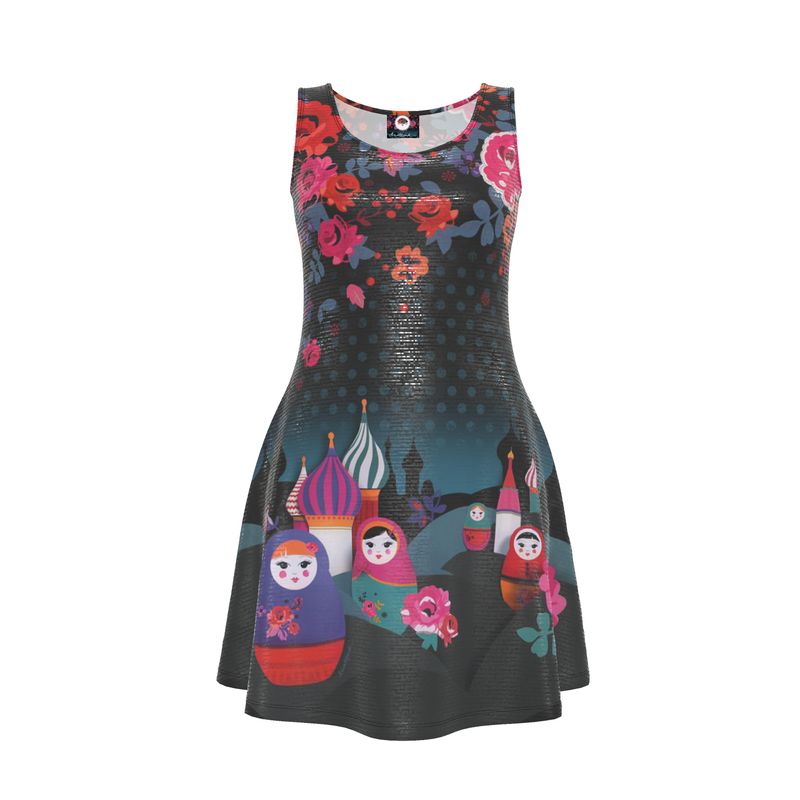 ANYA BIRD CAGE velvet skater dress