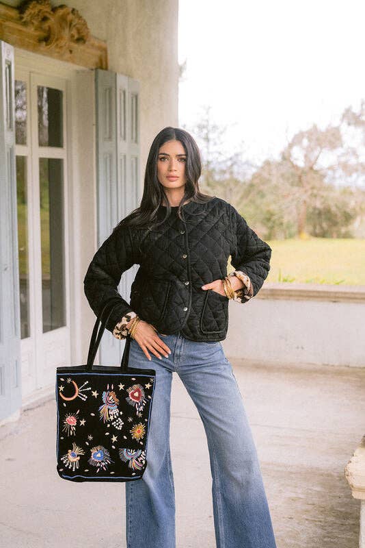 SHOPPER STELAR VELOURS NOIR