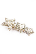 BARRETTE À CHEVEUX EN FORME D'ÉTOILE ARGENTÉE ET NACRÉE