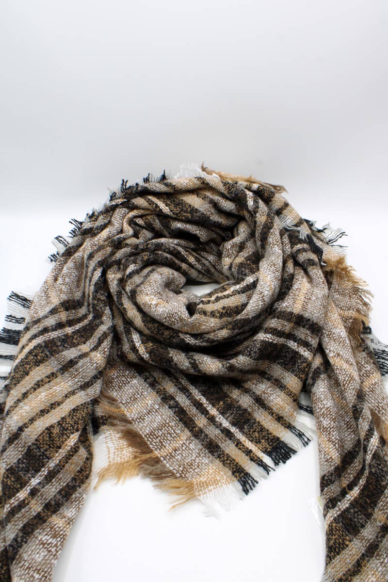 Grande étole carrée Écossais