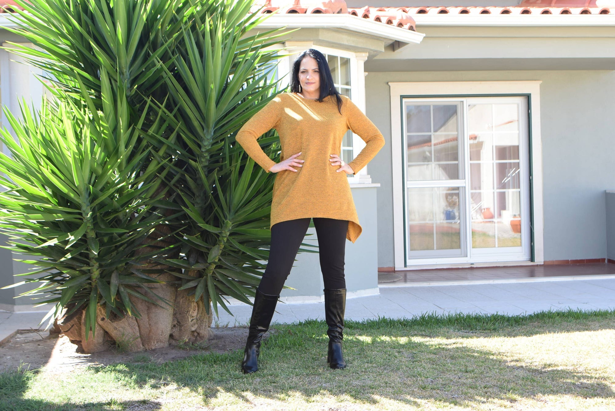 Tunique grande taille en tissu tricoté chaud Olivia/L à 6XL