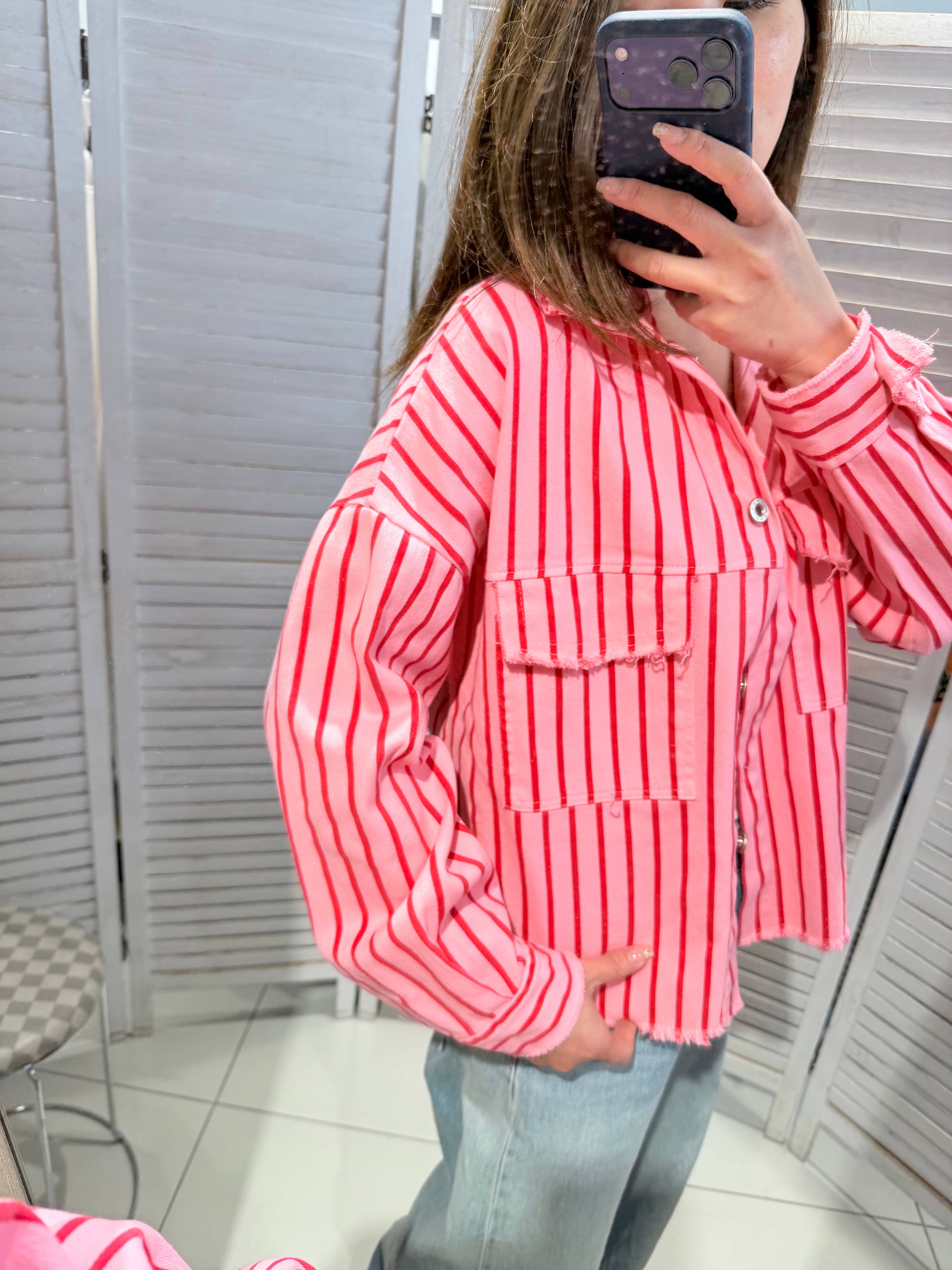 Veste rayée en coton RITA ROSE&ROUGE