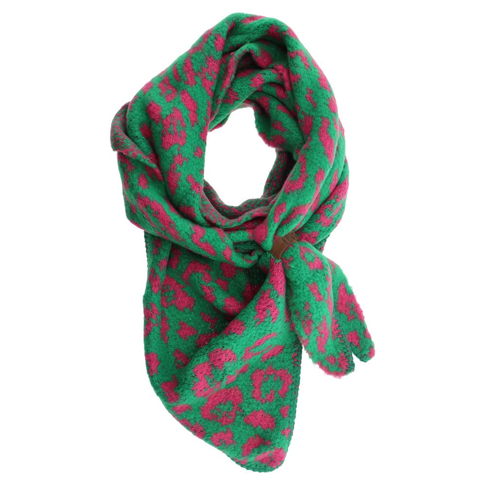 Écharpe Nina léopard verte