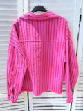 Veste coton fushia rayée rouge RITA