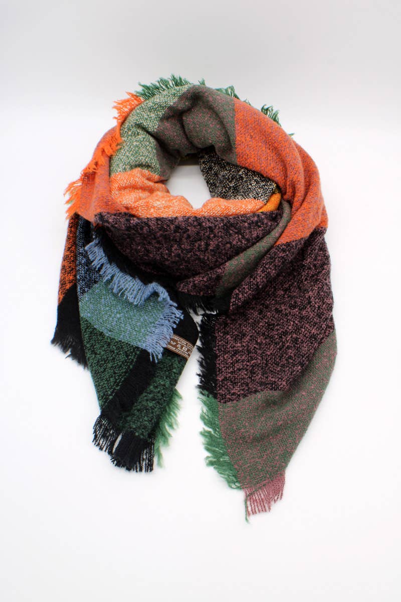 Grande étole carrée Damier couleurs